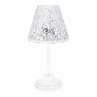 Ozdoby bożonarodzeniowe - Świecznik metalowy z kloszem Bella, 12 x 24 x12 cm, biały - miniaturka - grafika 1