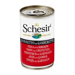 Schesir Natural 24x140g Tuńczyk z krewetkami - Mokra karma dla kotów - miniaturka - grafika 1