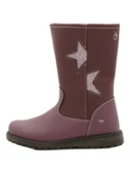 Botki damskie - lamino Skórzane botki w kolorze fioletowym - miniaturka - grafika 1