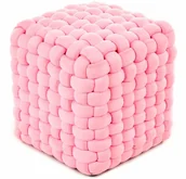Pufy i podnóżki - Halmar Miękka pufa dla dzieci RUBIK - różowy - miniaturka - grafika 1