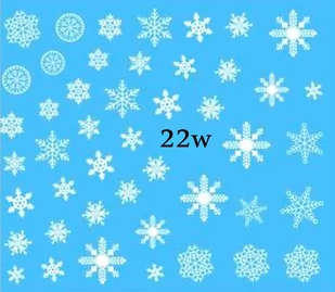 Naklejki wodne na paznokcie BIAŁE ŚNIEŻYNKI-nr 22W - Sztuczne paznokcie i akcesoria - miniaturka - grafika 1