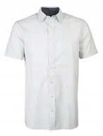 Koszule męskie - Koszula Męska Krótki Rękaw Biała Casual Slim Fit - miniaturka - grafika 1