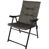 Meble ogrodowe - KRZESŁO OGRODOWE SKŁADANE 59X66X46/92CM Z PODUSZKĄ SZARE - miniaturka - grafika 1
