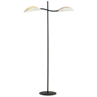 Lampa podłogowa stojąca, klosze biało-złote – Lotus PD 1107/PD - Lampy stojące - miniaturka - grafika 1