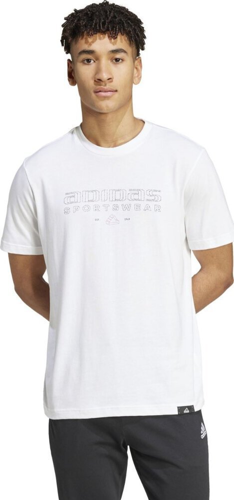 Adidas Koszulka męska adidas Tech Linear Graphic biała IW2690 S