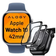 Akcesoria do smartwatchy - 2x Szkło Hybrydowe do Apple Watch 10 42mm Alogy 3D Glass z czarną ramką - miniaturka - grafika 1