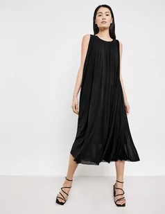 TAIFUN Plisowana sukienka bez rękawów Czarny 40/M - Sukienki - miniaturka - grafika 1