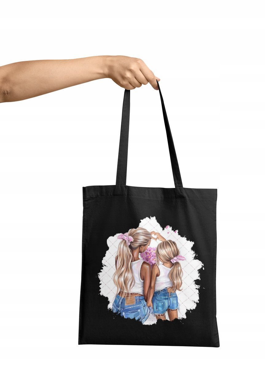 Torba Shopper Materiałowa Na Ramię Na Dzień Mamy Córki Miłość Love Dar Mama