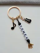 Breloki - Złoty Brelok Breloczek Do Kluczy Gitara Nuta Imię - miniaturka - grafika 1