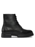 Botki męskie - Tommy Hilfiger Kozaki Comfort Cleated Termo Lth Boot FM0FM04651 Czarny - miniaturka - grafika 1
