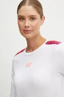 Bluzki damskie - EA7 Emporio Armani longsleeve bawełniany kolor biały TJLOZ.6DTT16 - miniaturka - grafika 1