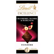 Czekolada - LINDT ciemna czekolada Excellence żurawina, orzechy 100g - miniaturka - grafika 1