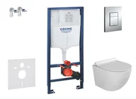 Stelaże i zestawy podtynkowe do WC - Grohe Rapid SL - Zestaw do montażu podtynkowego, toalety Gaia i deski Softclose, przycisk Skate Cosmpolitan, chrom SANI11BA1103 - miniaturka - grafika 1
