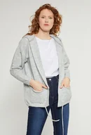 Swetry damskie - Sweter damski typu narzutka z kapturem - Monnari - miniaturka - grafika 1