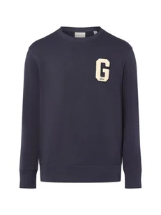 Gant Bluza męska - G Badge Mężczyźni Bawełna niebieski jednolity, M - Bluzy męskie - miniaturka - grafika 1