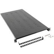 Szafy rack - Lanberg Półka do szaf 19&quot 1200mm czarna 1U/483x900mm udźwig do 25kg montaż 4-punktowy AK-1013-B - miniaturka - grafika 1