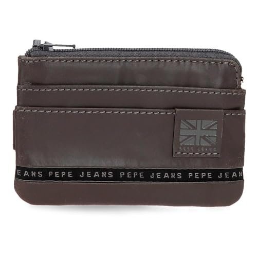 Pepe Jeans Torebka z paskiem na karty Brązowy 11x7x1,5 cm Skóra by Joumma Bags, Brązowy brązowy, Talla única, Portfel na karty