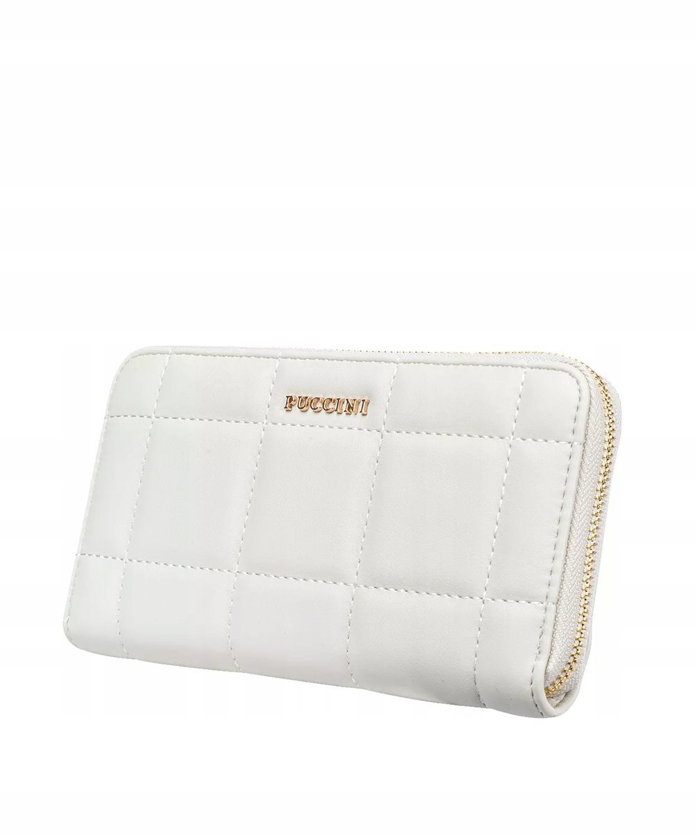 Portfel Damski Duży Na Karty PUCCINI Beżowy Pikowany Na Zamek BLP832A 6B