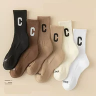 Inne - TEMU 6 par kobiecych grubej długiej skarpetki na jesień i zimę, z miękką podszewką, modnym designem, uniwersalnymi jednolitymi kolorami i stylu - miniaturka - grafika 1