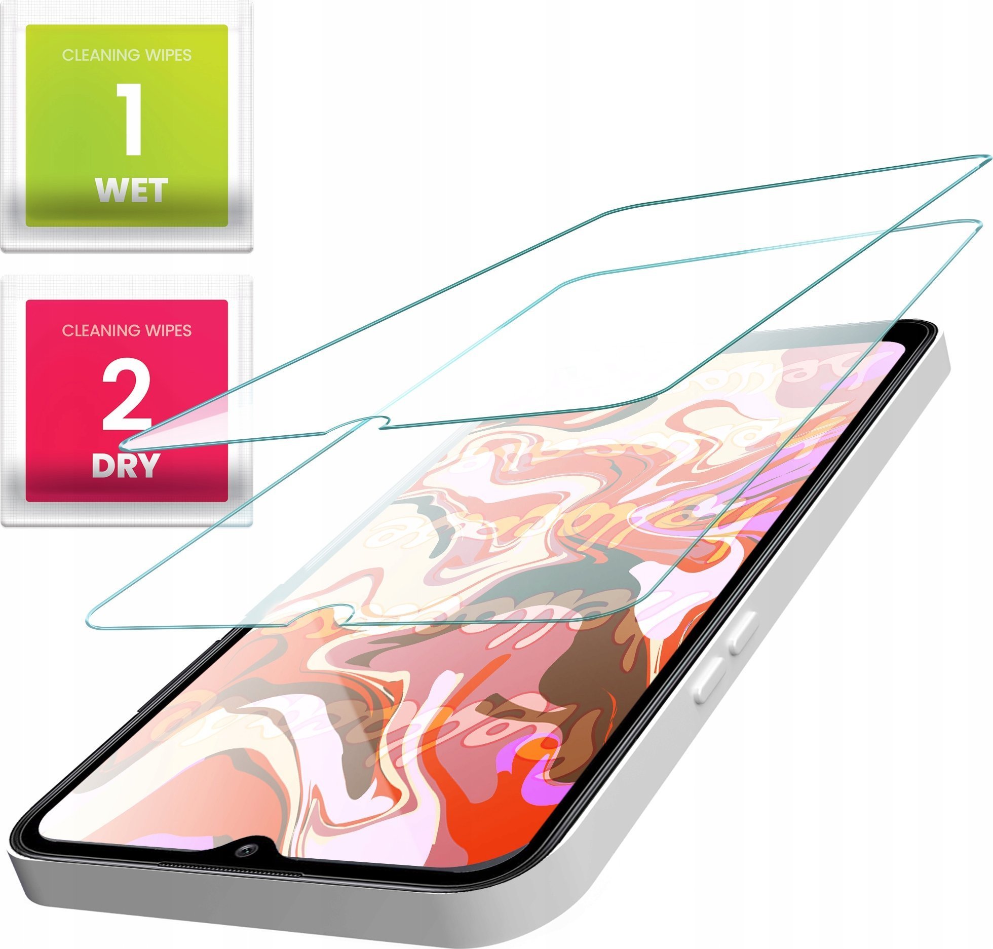 Hello Case 2-PAK Szkło Hartowane do Realme C21 szybka 9H, płaskie 2.5D, ochronne