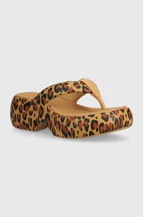 Melissa klapki FREE FUZZY PRINTED PLATFORM damskie kolor beżowy na platformie M 35995 BB907 - Klapki i japonki damskie - miniaturka - grafika 1