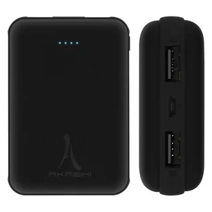 Zewnętrzna ładowarka powerbanku 10000mAh 2x porty USB Port Micro USB Akashi Black - Powerbanki - miniaturka - grafika 1