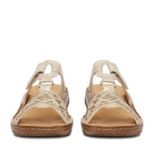 Klapki i japonki damskie - Klapki Rieker CEO-V2864-60 Złoty - miniaturka - grafika 1