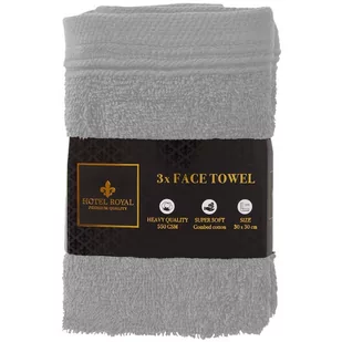 Ręcznik do twarzy bawełniany 550 g/m2 30x30 cm 3 szt szary Hotel Royal - Ręczniki - miniaturka - grafika 1