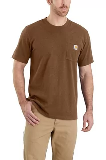 Koszulki sportowe męskie - Koszulka męska T-shirt Carhartt Heavyweight Pocket K87 B00 Oiled Walnut Heather - grafika 1
