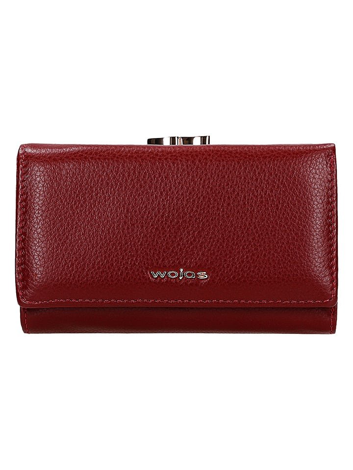 Wojas Skórzany portfel w kolorze czerwonym - 14,5 x 8,5 x 3 cm