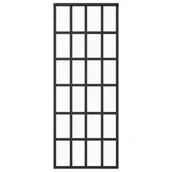 Drzwi wewnętrzne - vidaXL Lumarko Drzwi przesuwne, szkło ESG i aluminium, 76x205 cm, czarne 151020 - miniaturka - grafika 1