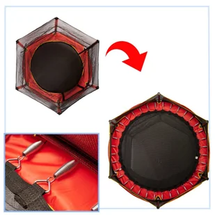Trampolina ogrodowa dla dzieci siatka 140x140x160cm czerwona - Trampoliny - miniaturka - grafika 6