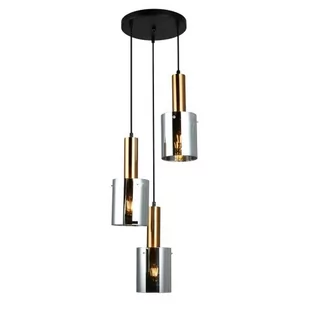 Italux Loftowa LAMPA wisząca SARDO PND-5581-3A-BRO+SG skandynawska OPRAWA okrągły ZWIS tuby kaskada mosiądz przydymiona - Lampy sufitowe - miniaturka - grafika 1