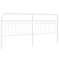 Inne meble do sypialni - vidaXL Metalowe wezgłowie, białe, 193 cm - miniaturka - grafika 1