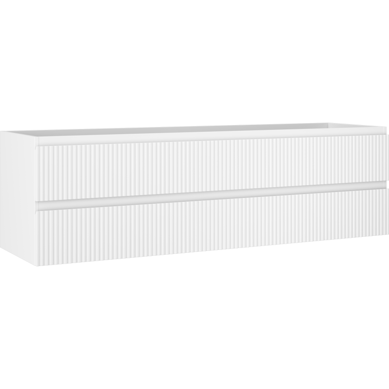 Mexen Rivel szafka łazienkowa podumywalkowa 160 cm, 2 szuflady, ryflowana , biała mat - 91A20-16047-2-BFF01