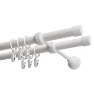 Karnisze - Karnisz DECASTYL Luna z kółkami podwójny 480 cm Biały - miniaturka - grafika 1