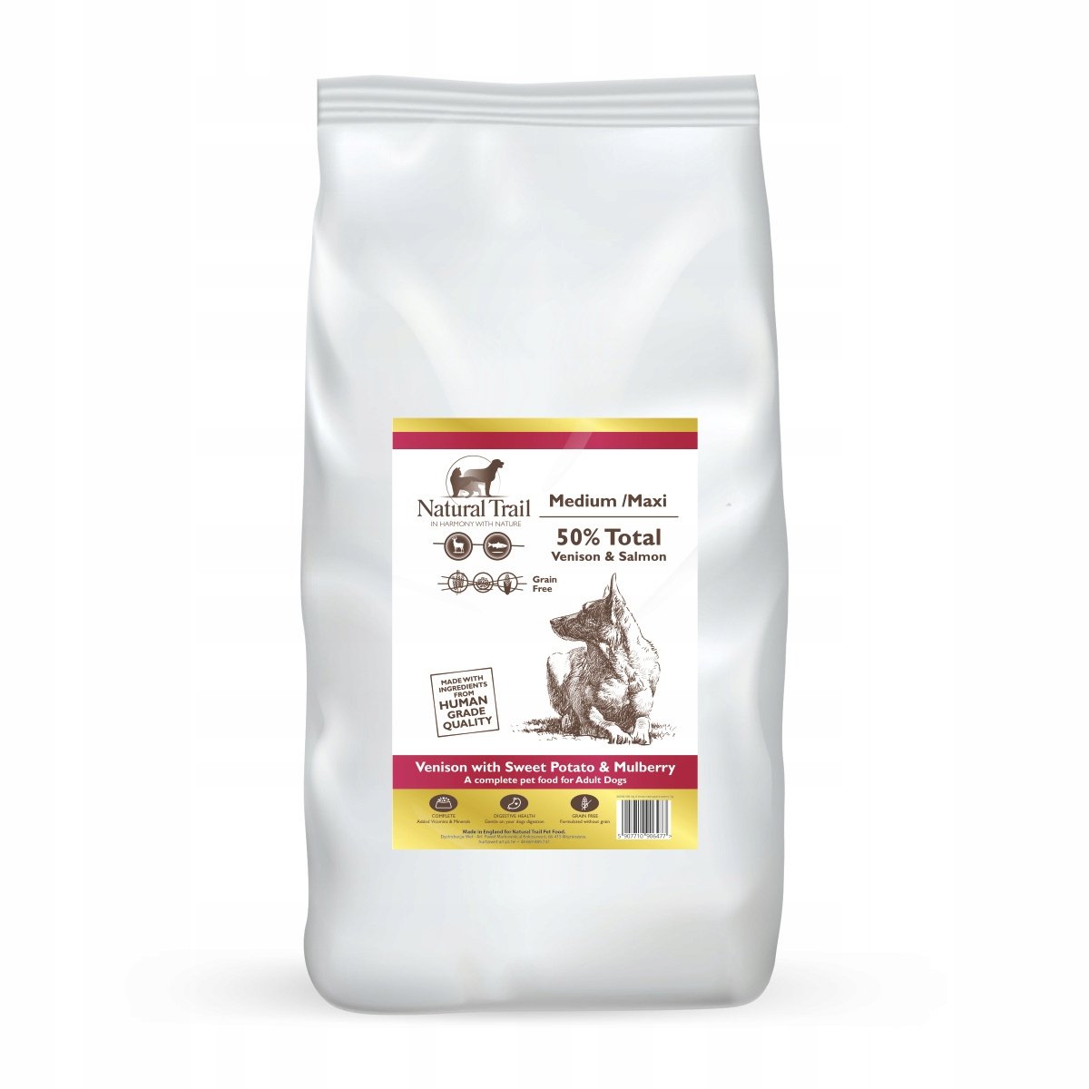 NATURAL TRAIL Dog GF Venison with sweet potatoes & mulberry 12kg
