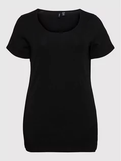 Koszulki i topy damskie - Vero Moda Curve T-Shirt Paxi 10251961 Czarny Slim Fit - grafika 1