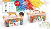 Zabawki konstrukcyjne - Askato Klocki słomki MIDI 1000 elementów - miniaturka - grafika 1