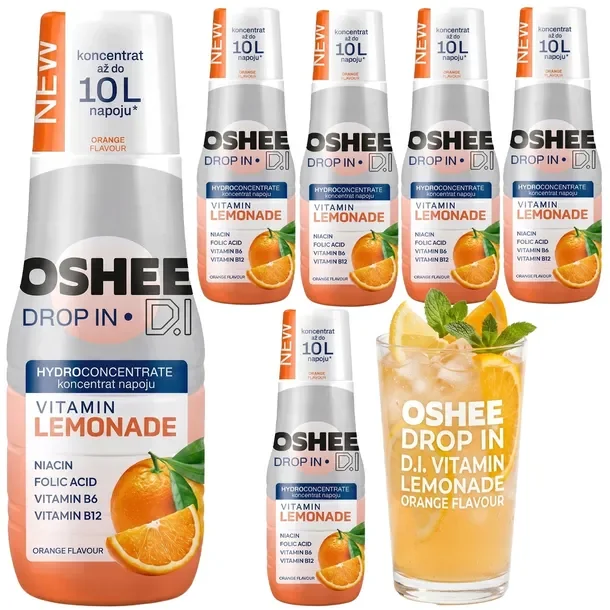 6x Syrop Oshee Drop In Lemoniada Pomarańcza Do Saturatora 500ml=10l
