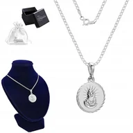 Biżuteria dla dzieci - Łańcuszek srebrny + Medalik Matka Boska Ostrobramska srebro 925 45 cm - miniaturka - grafika 1