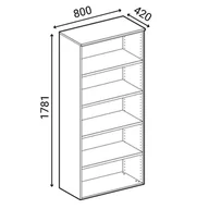 Szafy biurowe - Szafa biurowa z drzwiami PRIMO GRAY, 1781 x 800 x 420 mm, szary/grafit - miniaturka - grafika 1