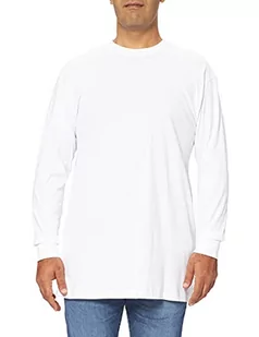 Urban Classics Męski T-shirt z bawełny wysoki T-shirt L/S, oversized bluza z długim rękawem dla mężczyzn w 3 kolorach, rozmiary M - 6XL, biały, M - Koszulki męskie - miniaturka - grafika 1