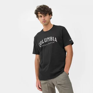 Koszulki sportowe męskie - Męski t-shirt z nadrukiem Columbia Rockaway River Graphic - czarny - COLUMBIA - grafika 1