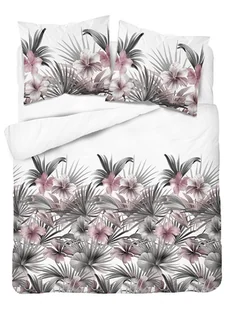 Pościel satynowa 160x200 5479b różowe kwiaty - Pościel - miniaturka - grafika 1