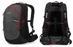 STYLOWY PLECAK CAMPUS HORTON 45l LEKKI WYGODNY SZARO-CZERWONY - Plecaki - miniaturka - grafika 1