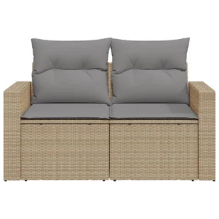 Sofa ogrodowa z poduszkami, 2-osobowa, beż, polirattan Lumarko! - Sofy ogrodowe - miniaturka - grafika 5