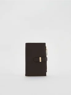 Reserved - Portfel z ozdobnym detalem - ciemnobrązowy - Portfele - miniaturka - grafika 1