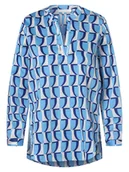 Bluzki damskie - Eterna Comfort Fit - Bluzka damska, niebieski|wielokolorowy - miniaturka - grafika 1