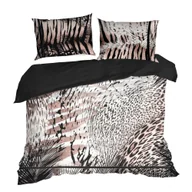 Pościel - Pościel satynowa EVA 200x220 Eva Minge Eurofirany jasnobrązowa czarna zwierzęcy print cętki zebra - miniaturka - grafika 1